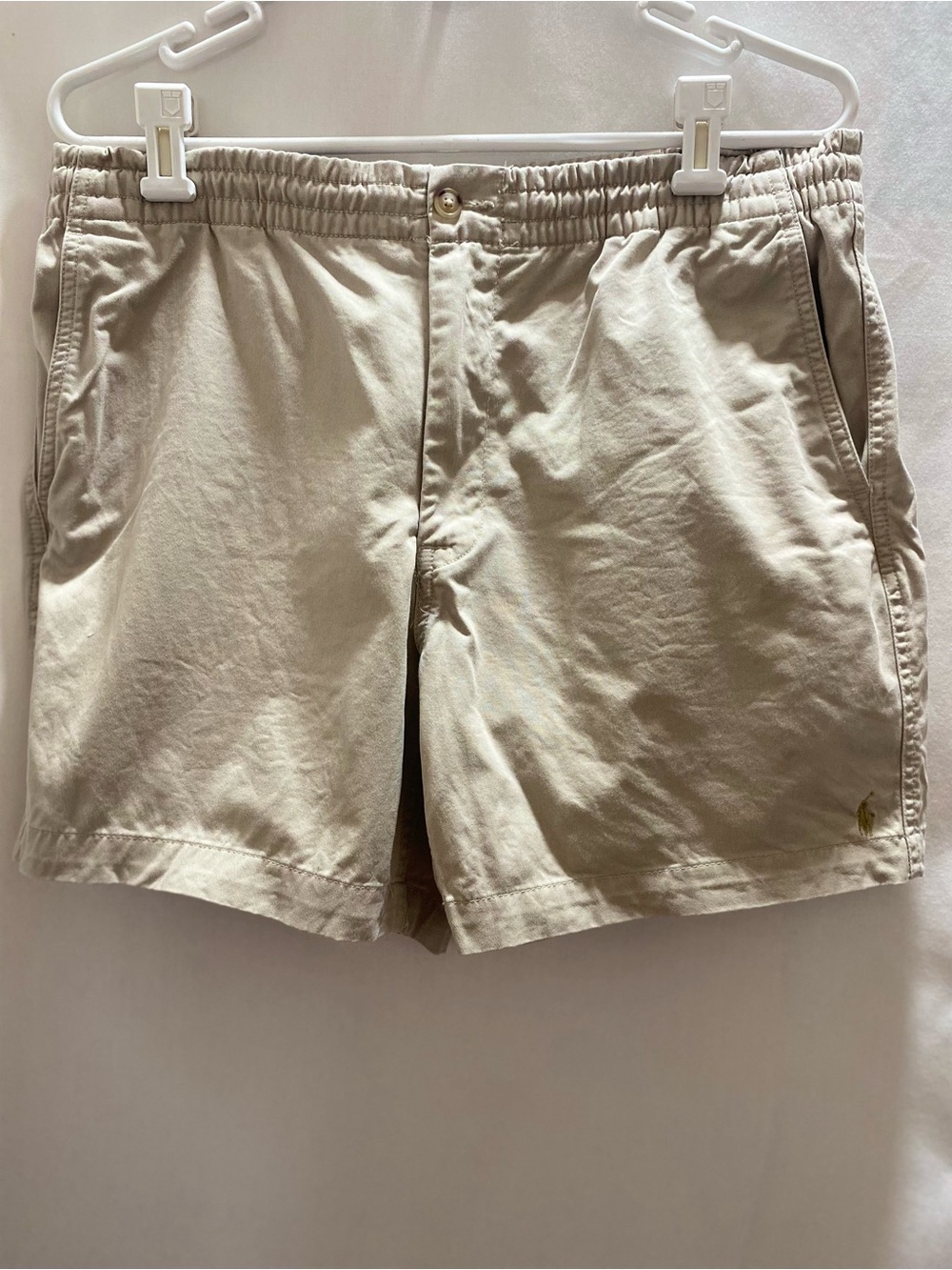 Polo Ralph Lauren Large Men Beige Solid Classic Fit Chino Drawstring short